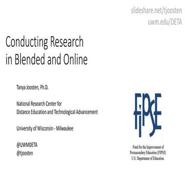 Conducting Research on Blended and Online Education: A Research Toolkit