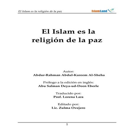 El islam es la religión de la paz (libros islamicos gratuitos) | PDF