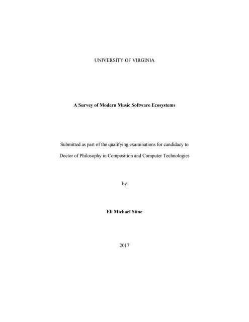 A Survey of Modern Music Software Ecosystems
