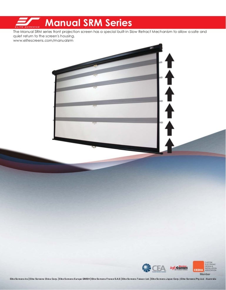 Slow Retract Pull Down Projection Projector Screen Elite Screens Manual SRM Series Model: M120XWV2-SRM 120-inch 4:3
