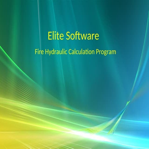 Firefighting hydraulic calculation using Elite Software | PPT