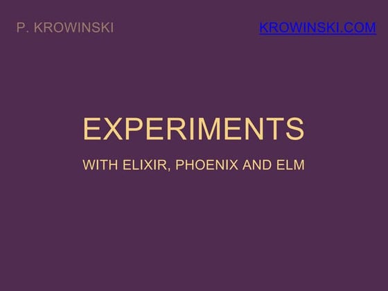 Przemyslaw Krowinski presentations