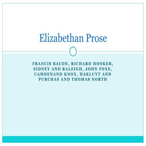 Elizabethan prose