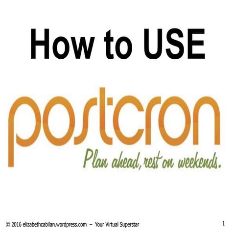 How To Use Postcron_Elizabeth Cabilan_Virtual Superstar