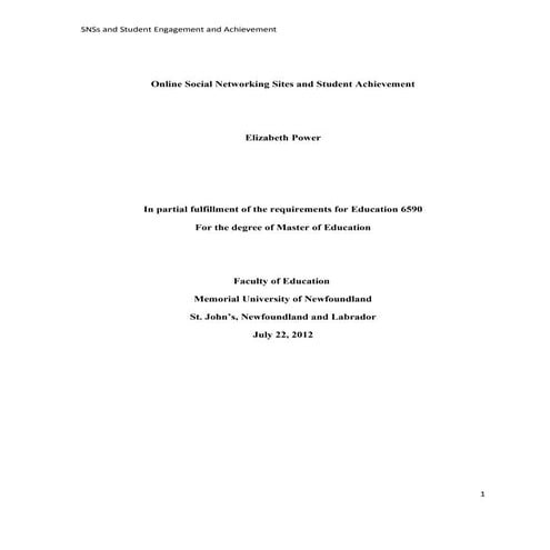 Effect of online social networking sites on student engagement and achievement