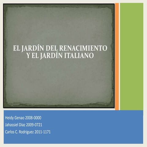 El jardin del renacentista  italiano