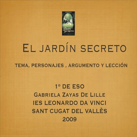 El Jardín Secreto Actividades Para 1º De Eso