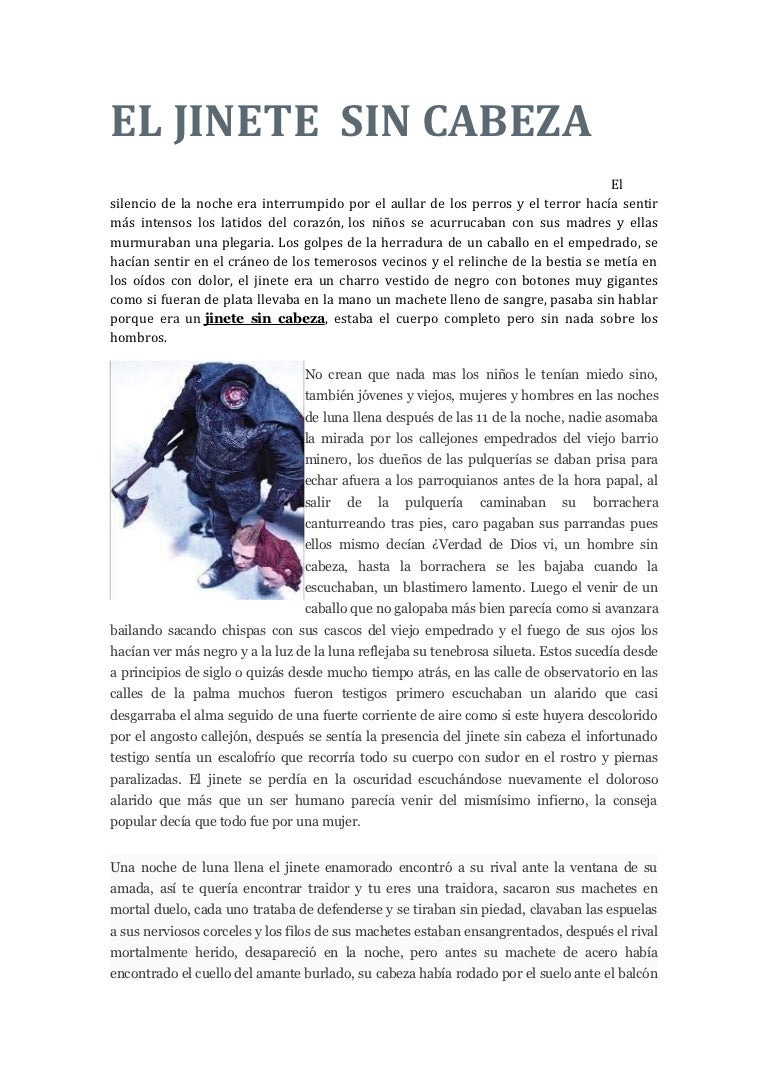 Libro De Lecturas 5 Grado El Jinete Sin Cabeza El jinete sin cabeza