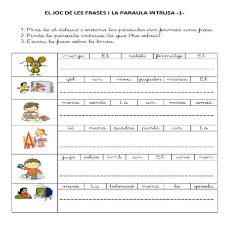 El joc de les frases i la paraula intrusa