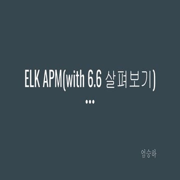 ELK APM(with 6.6 살펴보기)