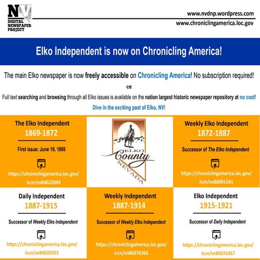 Nevada Digital Newspaper Project | New addition to Chronicling America