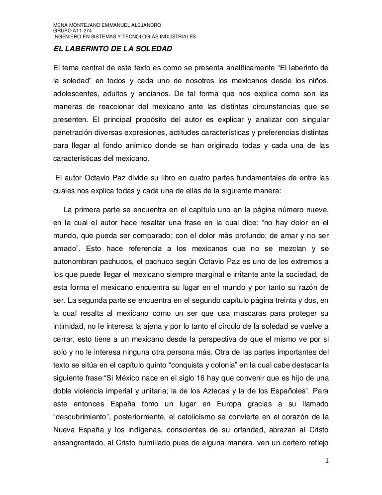 El laberinto de la soledad El laberinto de la soledad