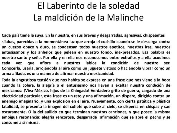 Ensayo El Laberinto de la Soledad de Octavio Paz