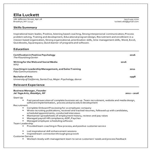 Ella luckett cv2016