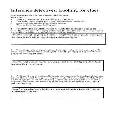 Inferences worksheet-2 | PDF