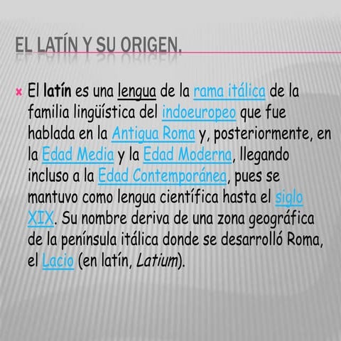 El latín y su origen