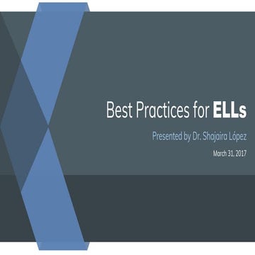 Best Practices for Teaching English Language Learners