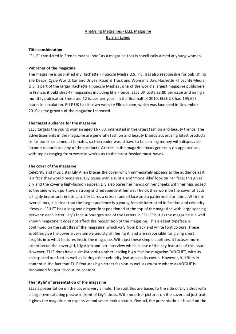 Magazine cover analysis ib picture