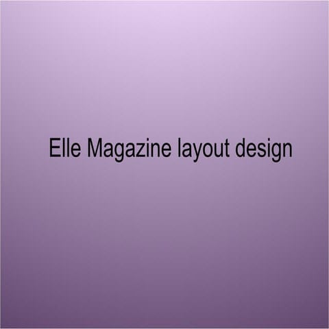 Elle magazine layout