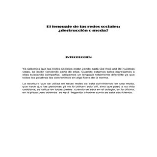 El lenguaje de las redes sociales  ...