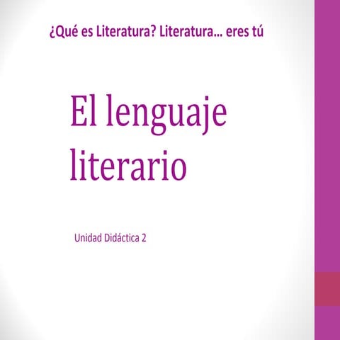 El lenguaje literario