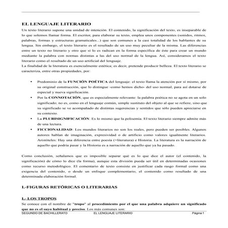 El lenguaje literario