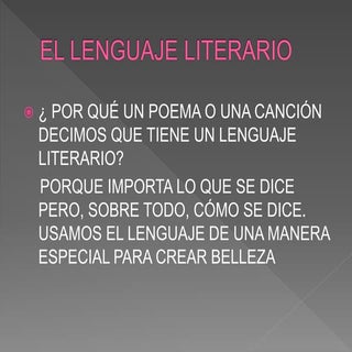 El lenguaje literario