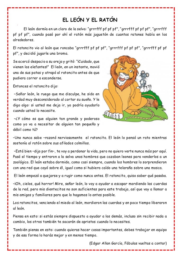 El león y el ratón El león y el ratón