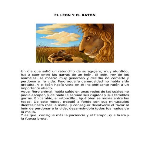El leon y el raton | DOCX