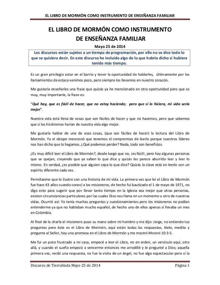 Plan Para Leer El Libro De Mormon