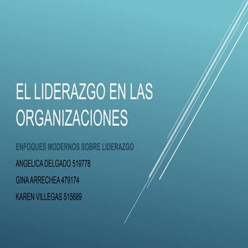 El liderazgo en las organizaciones