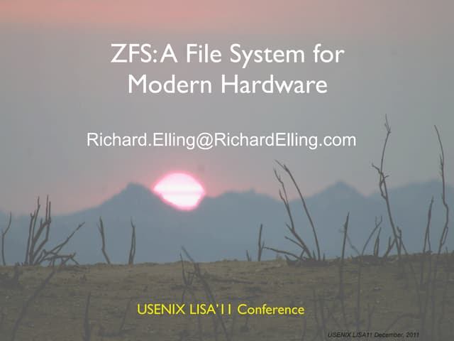 ZFS Tutorial LISA 2011