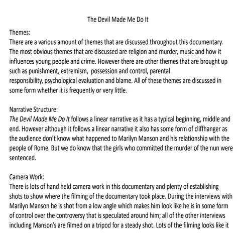 Elliot tickle the devil made me do it