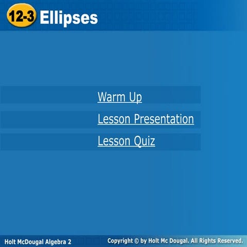Conic section- ellipse STEM TEACH | PPTX