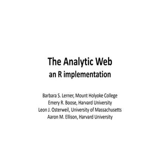 Aaron Ellison: Analytic Web