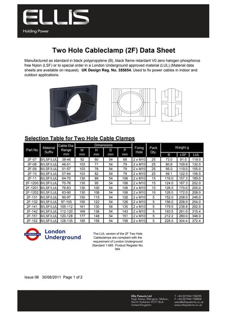 Ellis Patents Vari-Cleat Stainless Steel Cable Cleats Data Sheet | PDF