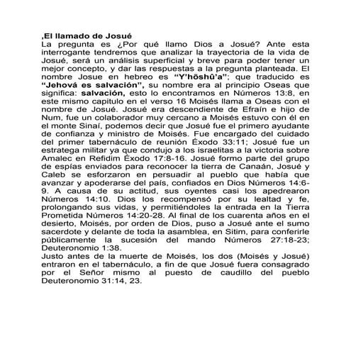 El llamado de josué