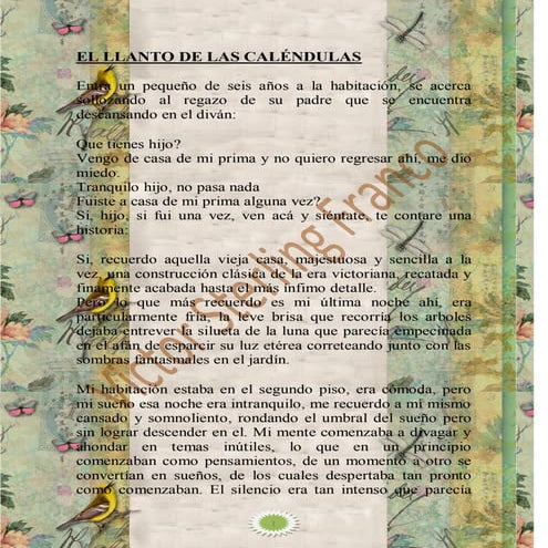 El llanto de las caléndulas