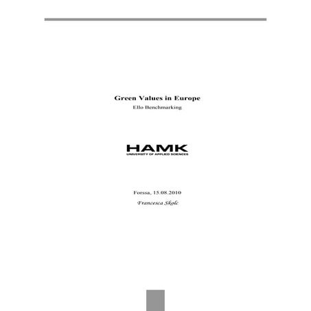 Green Values in Europe  