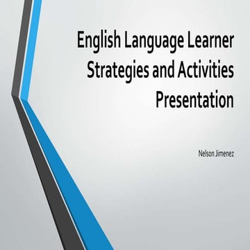Strategies to teach English Language Learners | PPTX