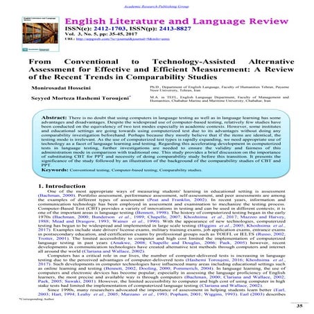 From Conventional to Technology-Assisted Alternative Assessment for Effective...