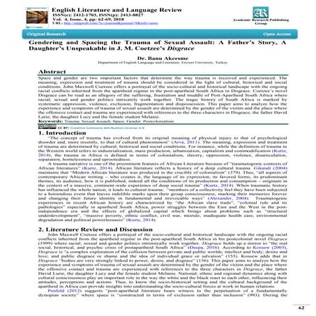  Gendering and Spacing the Trauma of Sexual Assault: A Father’s Story, A Daug...