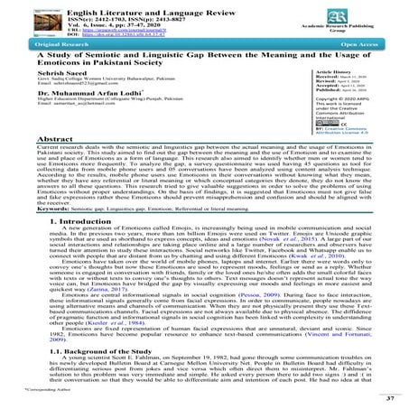  A Study of Semiotic and Linguistic Gap Between the Meaning and the Usage of ...