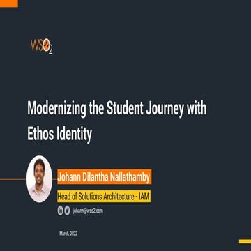 Modernizing the Student Journey with Ethos Identity
