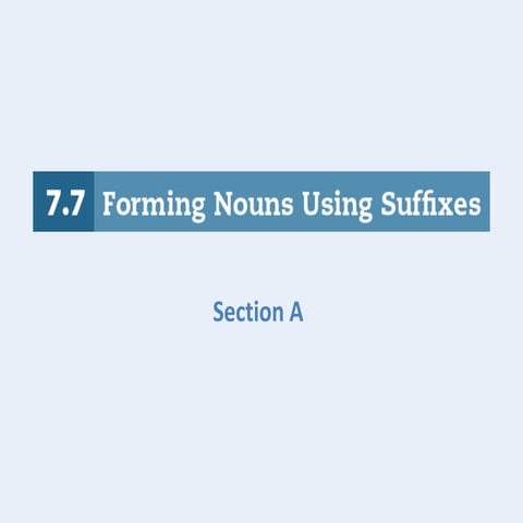 7-7 Forming Nouns Using Suffixes