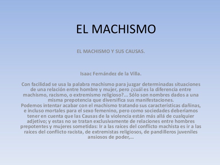 El machismo