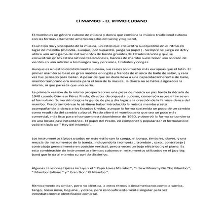 El mambo - El ritmo cubano | PDF