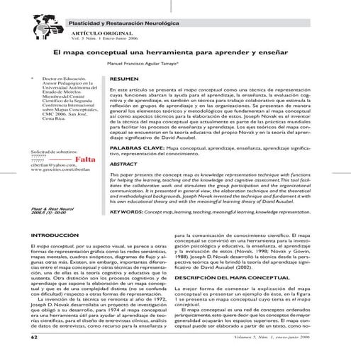El mapaconceptual una herramienta para aprender