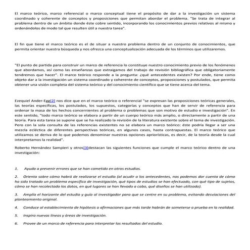 El marco teórico