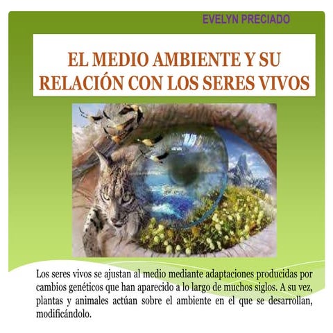 Relación entre seres vivos y medio ambiente | PPT